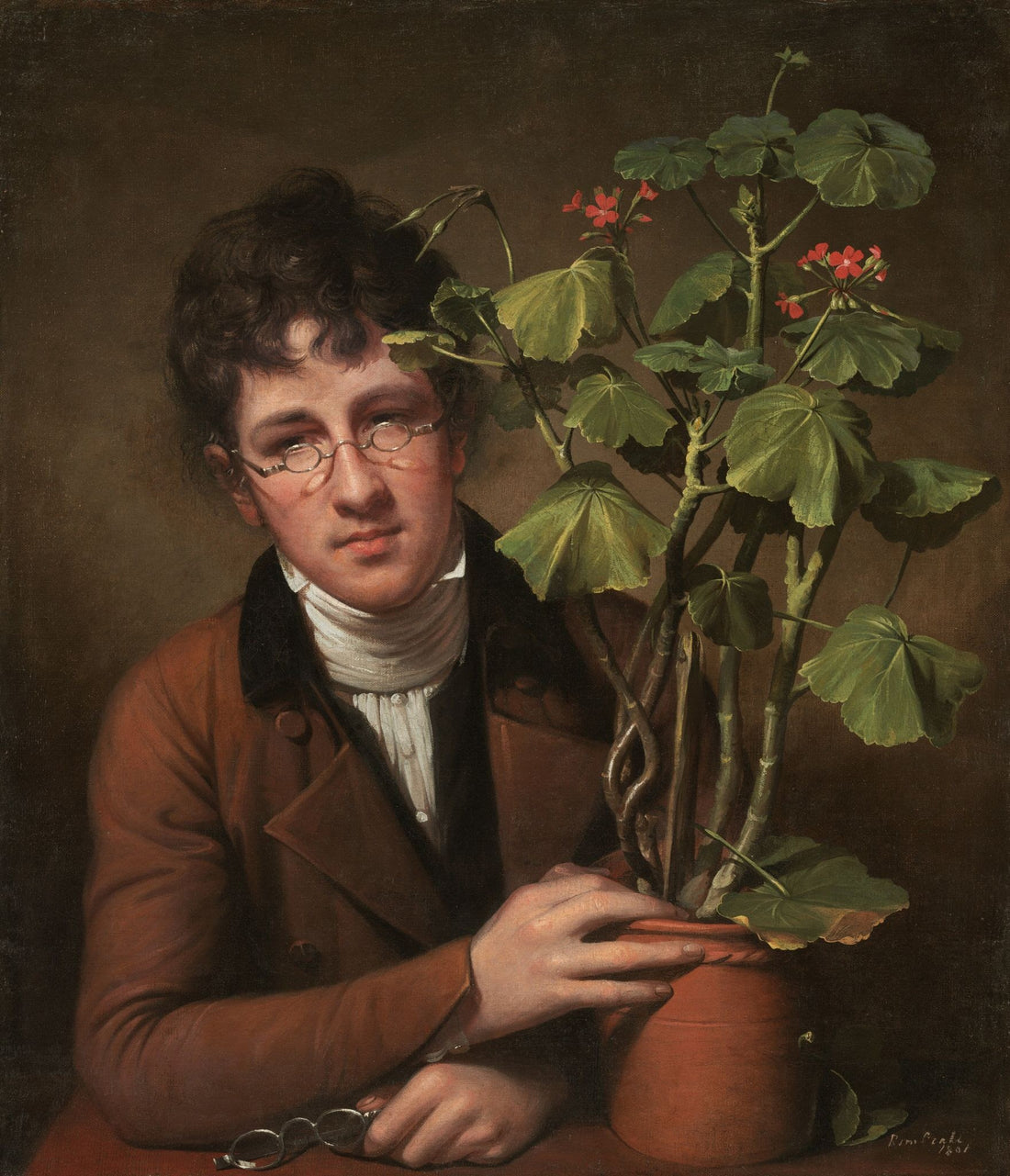 With a Geranium